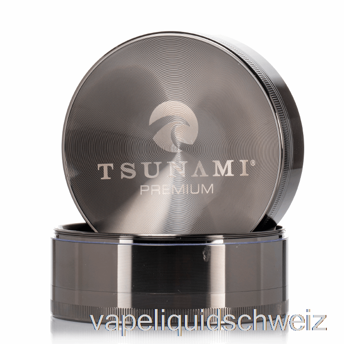 Tsunami 3,9 Zoll 4-teiliger Versunkener Top-Grinder Gunmetal (100 Mm) Vape Liquid E-Liquid Schweiz